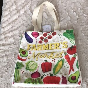 Farmer's Market Canvas Tote Bag - Vegetable Print